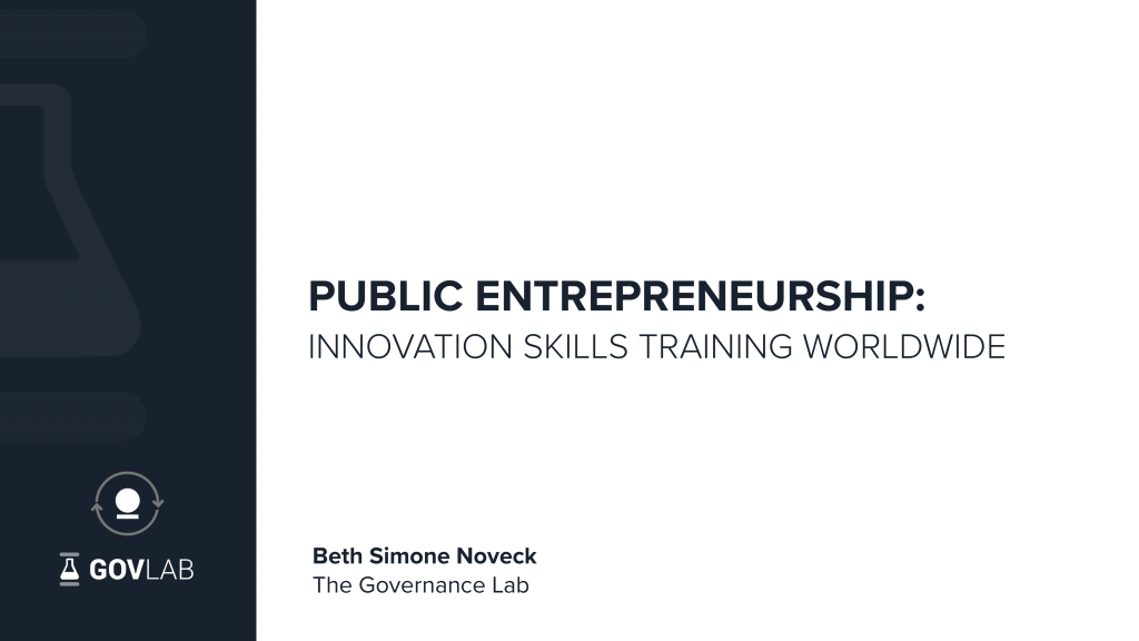 Image from the ten recommendations for training public entrepreneurs. Read all the recommendations here.