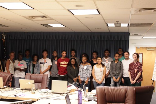 Picture of the second session of the Open Data STEAM Summer Camp with 14-16 year olds