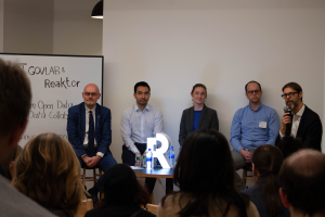 From left to right: Niels Ploug (Danmarks Statistik), Nick Eng (LinkedIn)Adrienne Schmoeker (City of New York), Brennan Lake (Cuebiq), and Stefaan Verhulst (The GovLab).