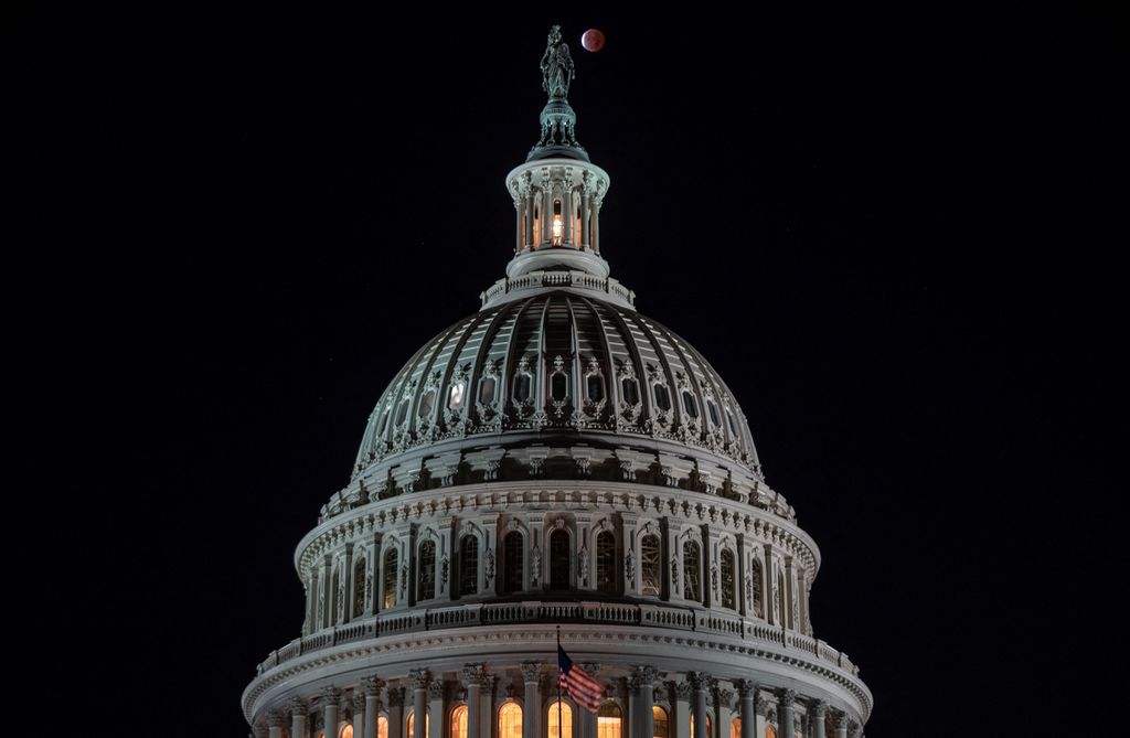 The Capitol, on the night of a partial lunar eclipse in 2019.ANDREW CABALLERO-REYNOLDS/AFP VIA GETTY IMAGES